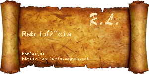 Rab Lúcia névjegykártya